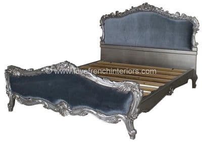 Tamsin Silver and Velvet Bed