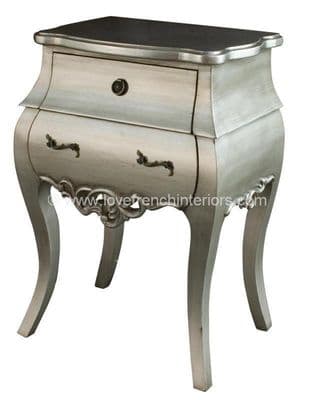 Tamsin Silver Two Drawer Bedside