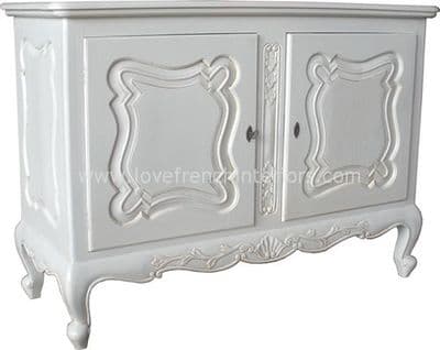 Two Door French Cabinet in Antique White