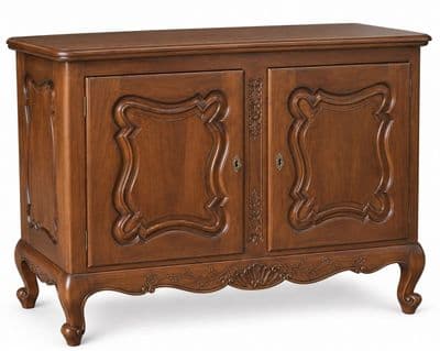 Two Door French Cabinet in Polished Mahogany