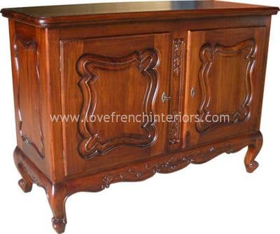 Two Door French Cabinet in Polished Mahogany