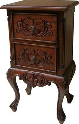 Two Drawer Bedside Locker in Mahogany