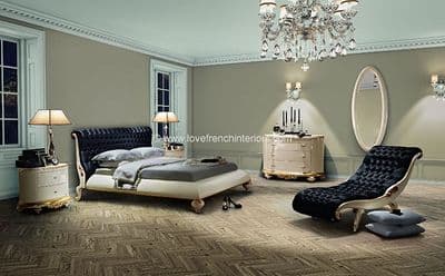 Venezia Bedroom Collection in Black Velvet