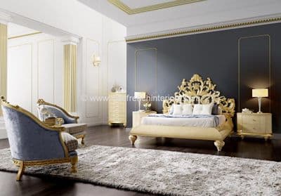 Venezia Bedroom Collection with Carved Headboard