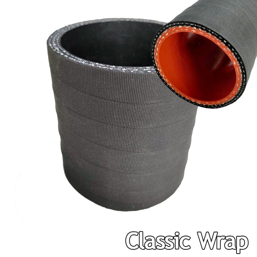 57mm (2 ¼") Straight High Temp Silicone Hose Coupler 3" Long Classic Black Finish