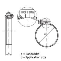 90-110mm Mikalor Stainless Steel Hose Clip (suits hoses 80-95mm i/d)