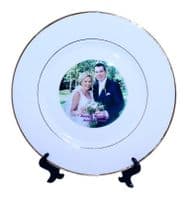 10 Inch Personalised Double Gold Rim Photo Plate
