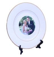 10 Inch Personalised Double Gold Rim Photo Plate