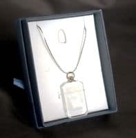 2D Rectangular Lasered Photo Crystal Pendant