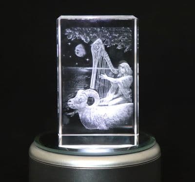 3D Aries Zodiac Crystal