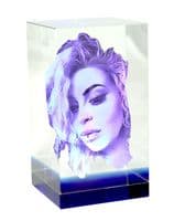 3D Blue Band Personalised Lasered Photo Crystal