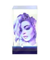 3D Blue Band Personalised Lasered Photo Crystal
