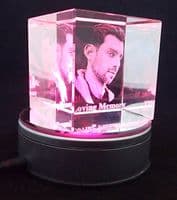 3D Cube Personalised Photo Crystal Large 80x80x80mm