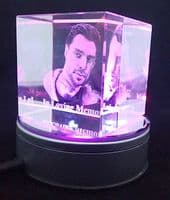 3D Cube Personalised Photo Crystal Large 80x80x80mm
