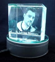 3D Cube Personalised Photo Crystal Large 80x80x80mm