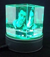 3D Cube Personalised Photo Crystal Large 80x80x80mm