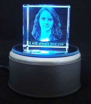 3D Cube Personalised Photo Crystal Small 50x50x50mm