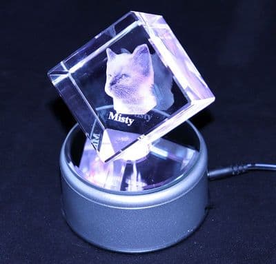 3D Diamond Personalised Photo Crystal Medium 60x60x60mm