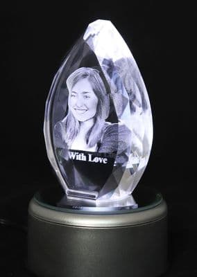 3D Equinox Personalised Photo Crystal 110x70x30mm