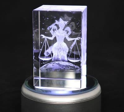 3D Libra Zodiac Crystal
