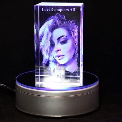 3D Photo Crystal Personalised Large Zodiac 100x60x60mm