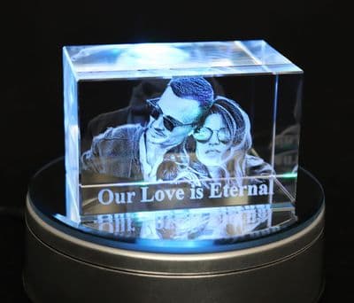 3D Photo Crystal Personalised Medium Odyssey 80x50x50mm