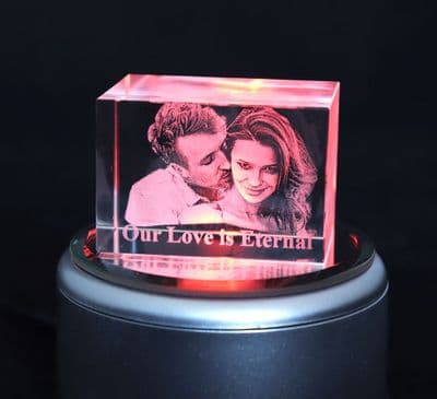 3D Photo Crystal Personalised Small Galaxy 60x40x40mm