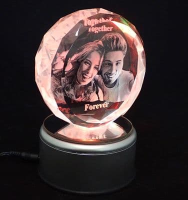 3D Sunflare Personalised Photo Crystal 100x100x40mm