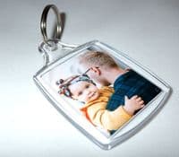 Double Sided Acrylic Personalised Photo Keyring 35x45mm