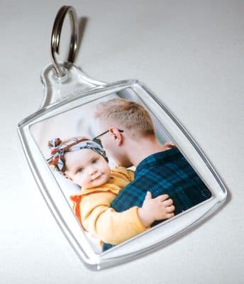 Double Sided Acrylic Personalised Photo Keyring 35x45mm