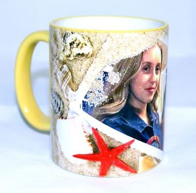 Holiday Beach Postcard Personalised Colour Photo Mug