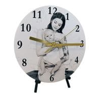 Marble Effect Photo Clock Heavy and Sturdy 20cm