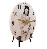 Marble Effect Photo Clock Heavy and Sturdy 20cm