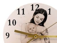 Marble Effect Photo Clock Heavy and Sturdy 20cm