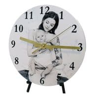 Marble Effect Photo Clock Heavy and Sturdy 20cm