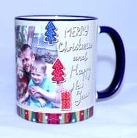 Merry Christmas & Happy New Year Personalised Colour Photo Mug