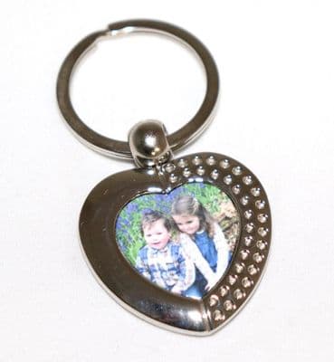 Metal Heart Photo Keyring