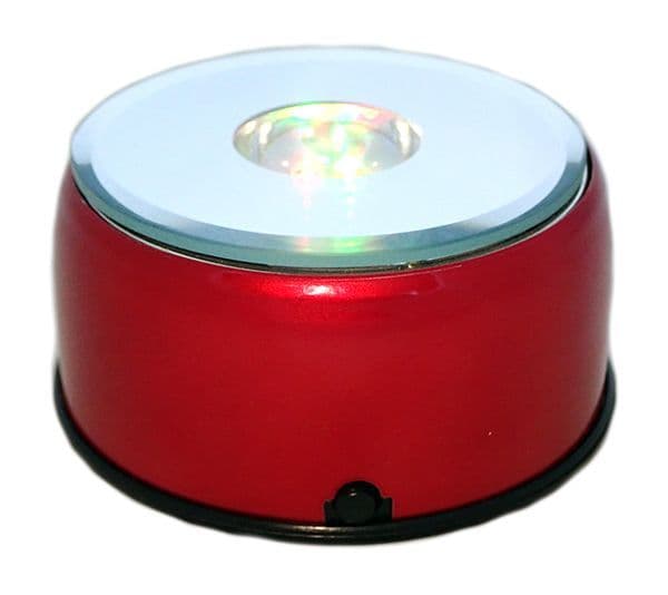 Color Light Base Multi-Colour LED Light Base in Red 8cm