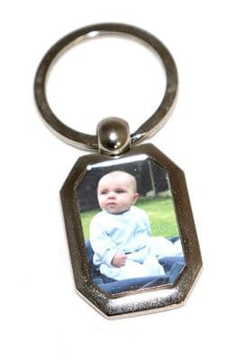 Octagon Metal Photo Keyring