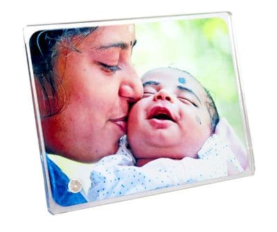 Personalised Frameless Photo Glass Frame with Stand 23x18cm