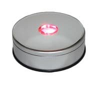 Rotary Multi Colour LED Light Base in Silver Diameter 11cm.