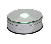 Rotary Multi Colour LED Light Base in Silver Diameter 11cm.
