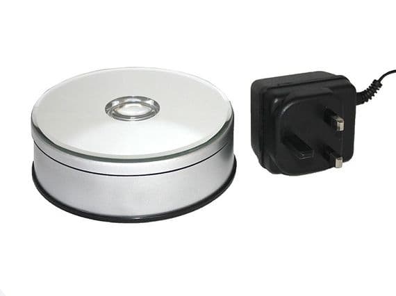 Rotary Multi Colour LED Light Base in Silver Diameter 11cm.