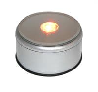 Rotary Multi-Colour LED Light Base in Silver Diameter 8cm.