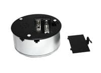 Rotary Multi-Colour LED Light Base in Silver Diameter 8cm.