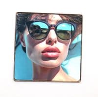 Square Metal Photo Fridge Magnet