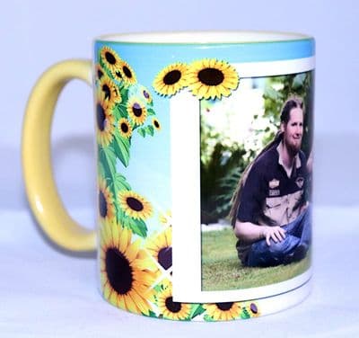 Sunflower Personalised Colour Photo Mug