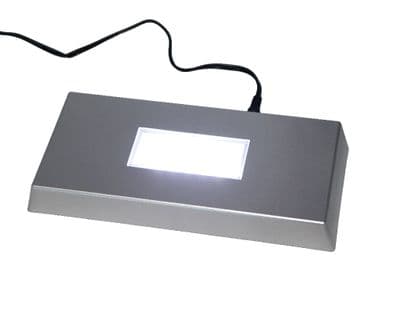 Very Bright White Light 2D/3D LED light base & UK Power Supply in Silver