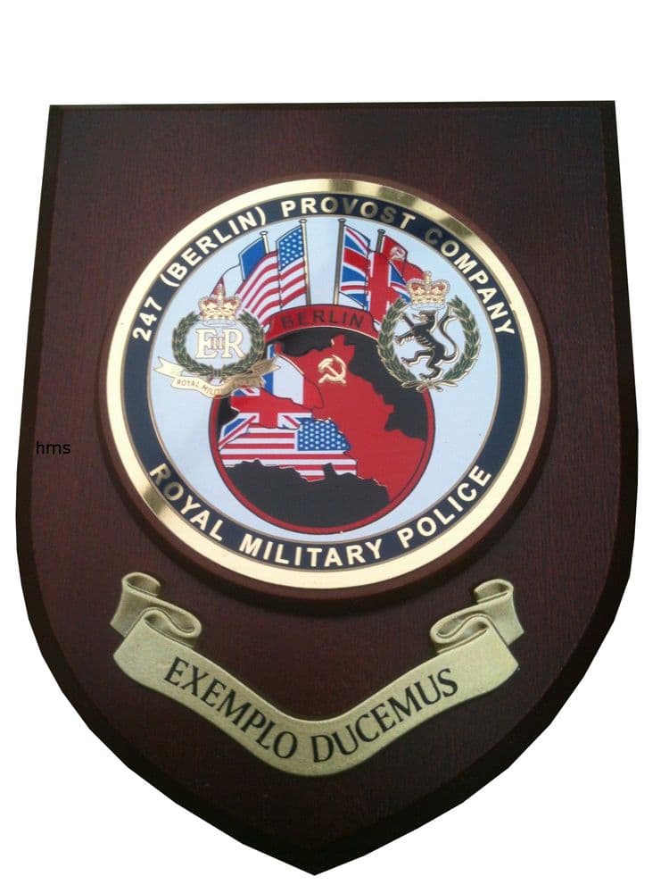 Colin Wall Rmp 247 Berlin Provost Company RMP Royal Military Police Regiment Wall Plaque