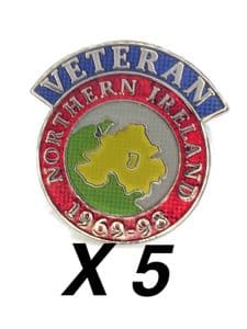 5 x Northern Ireland Veteran v2  Military Lapel Badges
